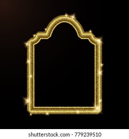 Vector eps10 shiny golden frame design sparkle glitters