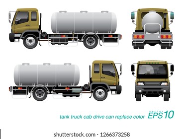 VECTOR EPS10 - tank truck, isolate on white background, can edit color of cab drive in layer name "cab drive color".