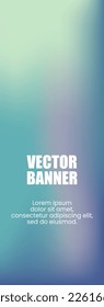 Vector EPS10 para banner de título sobre fondo degradado dibujado en verde brillante, morado y azul.