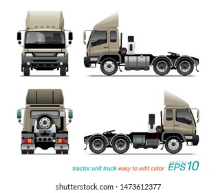 VECTOR EPS10 - tractor unit truck,  semi-trailer, isolate on white background.