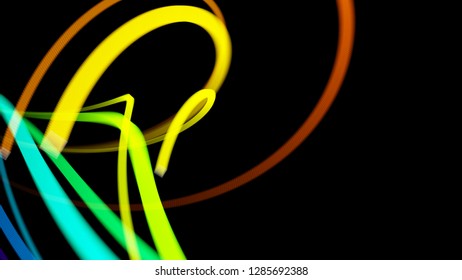 Vector EPS10 with transparency. Abstract composition with copy space. Squares with illusion of blur effect. Place for text. Black background for presentation. Digitally wallpaper. Bright cover