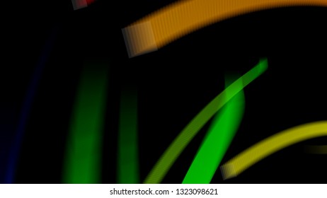 Vector EPS10 with transparency. Abstract composition with copy space. Squares with illusion of blur effect. Place for text. Black background for presentation. Digitally wallpaper. 16 : 9