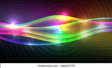 Vector EPS10 with transparency and mesh gradient. Abstract composition, curve lines with copy space. Place for text. Background for presentation. Digitally wallpaper. 16 : 9