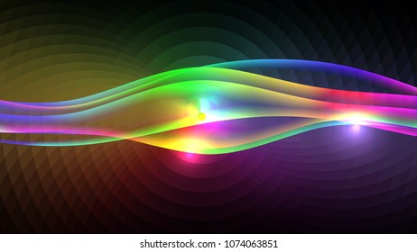 Vector EPS10 with transparency and mesh gradient. Abstract composition, curve lines with copy space. Place for text. Background for presentation. Digitally wallpaper. 16 : 9