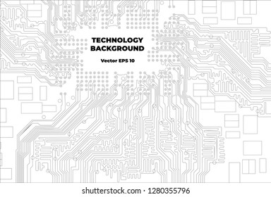 Vector EPS10. White printed circuit board texture background. Block chain concept digital tech back. Information technology pattern for cover, header, print or design.