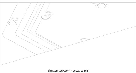 Vector EPS10. White printed circuit board texture background. Digital tech back. Information technology pattern.