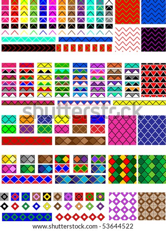 Vector eps8.  5 Different swatch patterns in multiple colors ready to drag & drop in your swatch or brush pallets, which are easily editable to the colors you want. Fill and brush examples are shown.