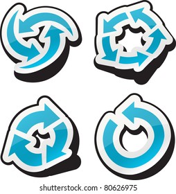 .Vector EPS8  illustration of blue sticky arrows.