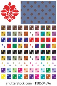 Vector eps8. Swatches in multiple colors ready to drag & drop in your swatch or brush pallets, which are easily editable to the colors you want. Fill example shown.  Pattern shown enlarged.