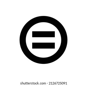 Vector Of Equal Sign With Circle. Trendy Black Equal Symbol Isolated On White Background.