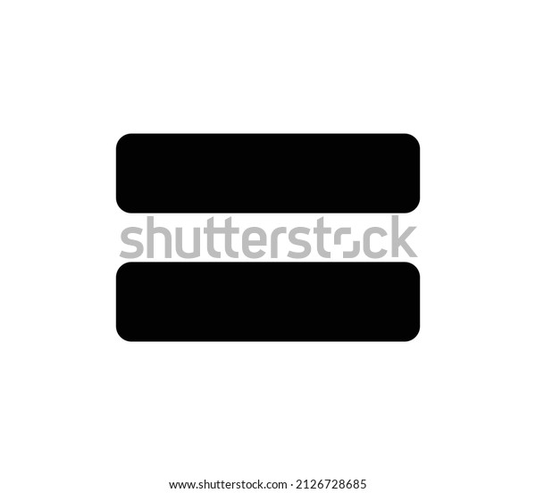 Vector of Equal Sign illustration with isolated on\
white background. Equality symbol using mathematics  calculation.\
Balance sign, equal\
sign.