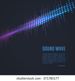 Vector equalizer background. Music poster. Sound wave