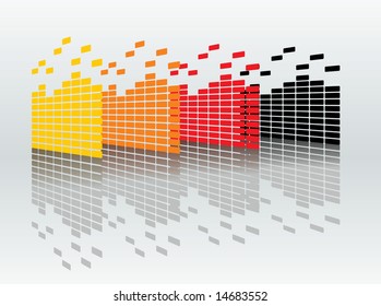 vector equalizer bars with reflection