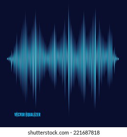 Vector equalizer, colorful musical bar. Dark background