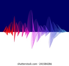 Vector equalizer, colorful musical bar. Dark background. Wave concept