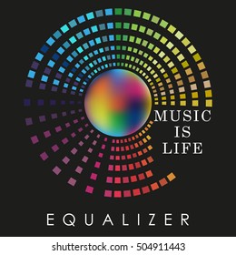 Vector of equalizer symbol or icon, colored equalizer logo