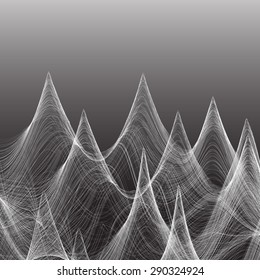 Vector equalizer, waves oscillating glow black light, Abstract technology background.