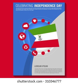 Vector Equatorial Guinea Independence Day Flyer template. Creative Brochure Title Page. National Day Leaflet design element. vector illustration