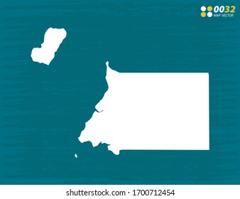 Mapa del vector de Guinea Ecuatorial sobre fondo oscuro.