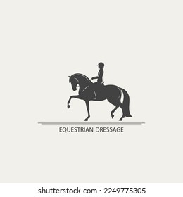 Vector equestrian dressage logo design template