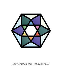 Vector equilibrium. Editable vector icon, coloured with outlined stroke.