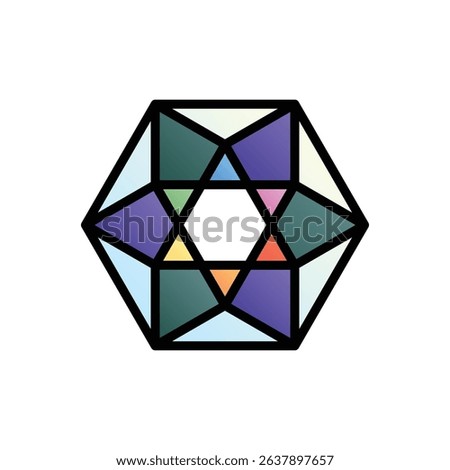 Vector equilibrium. Editable vector icon, coloured with outlined stroke.