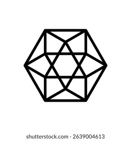 Vector equilibrium. Editable stroke vector icon.