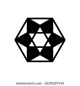 Vector equilibrium. Outlined stroke vector icon with black-filled details.
