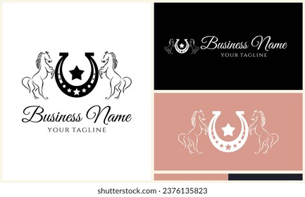 vector equine horseshoe logo template