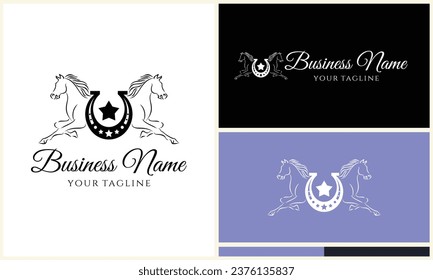 vector equine horseshoe logo template