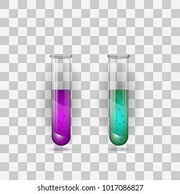 vector equipment for chemical laboratory. Transparent glass test tubes. Vector illustration.Package of test tubes.