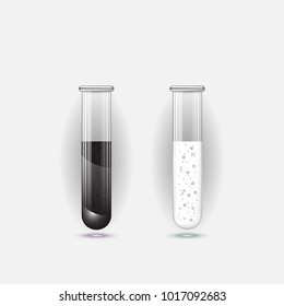 vector equipment for chemical laboratory. Transparent glass test tubes. Vector illustration.Package of test tubes.