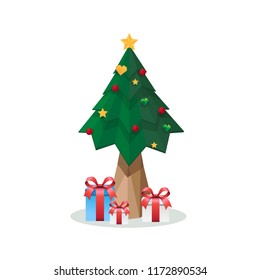 vector equipment christmas tree low poly style