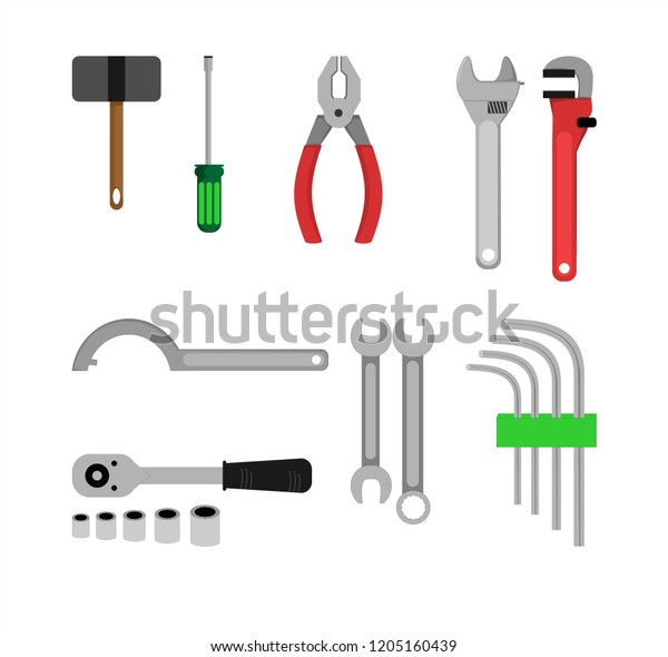 Equipment Tools Automotive Workshop Stock Vector (Royalty Free) 1205160439