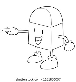 vector of eraser cartoon