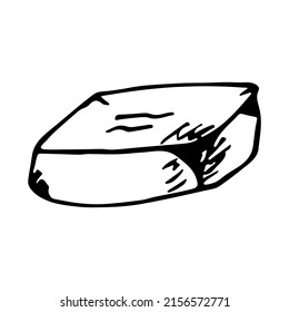 Vector eraser clipart. Hand drawn office supplies illustration. For print, web, design, decor, logo.