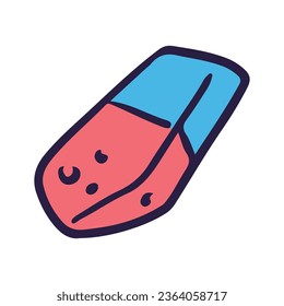 Vector eraser illustration on transparent background.