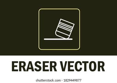 Vector of eraser isolated on dark background. For designer.