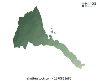 Vector of Eritrea map green polygon triangle mosaic with white background. style gradient.