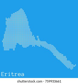 Vector Eritrea map silhouette dotted on blue background