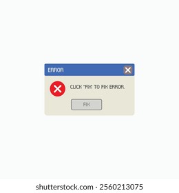 Vector Error Message, Warning Pop-up Window