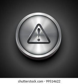 vector error sign metallic icon isolated on dark background