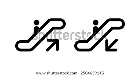 Vector Escalator Up and Escalator Down Symbols