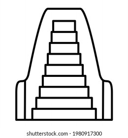 Vector Escalator Outline Icon Design
