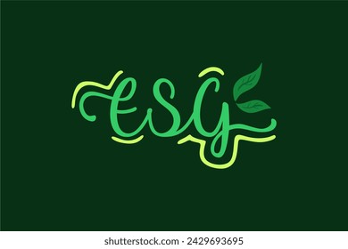 Vector ESG in brazilian portuguese illustrated hand lettering