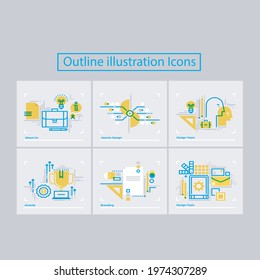 Vector esign of outline icons
