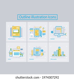 Vector esign of outline icons