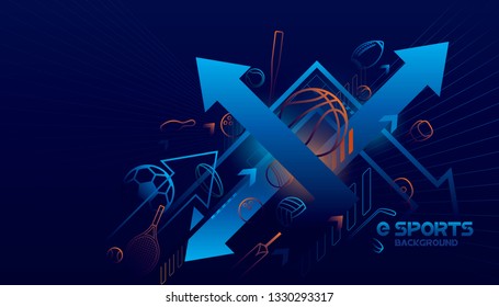 Vector esports with futuristic technology background design.