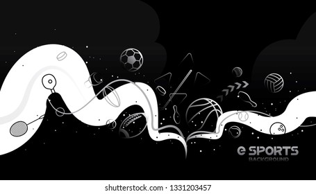 Vector esports with futuristic technology background design.