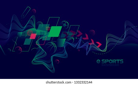 Vector esports with futuristic technology background design.